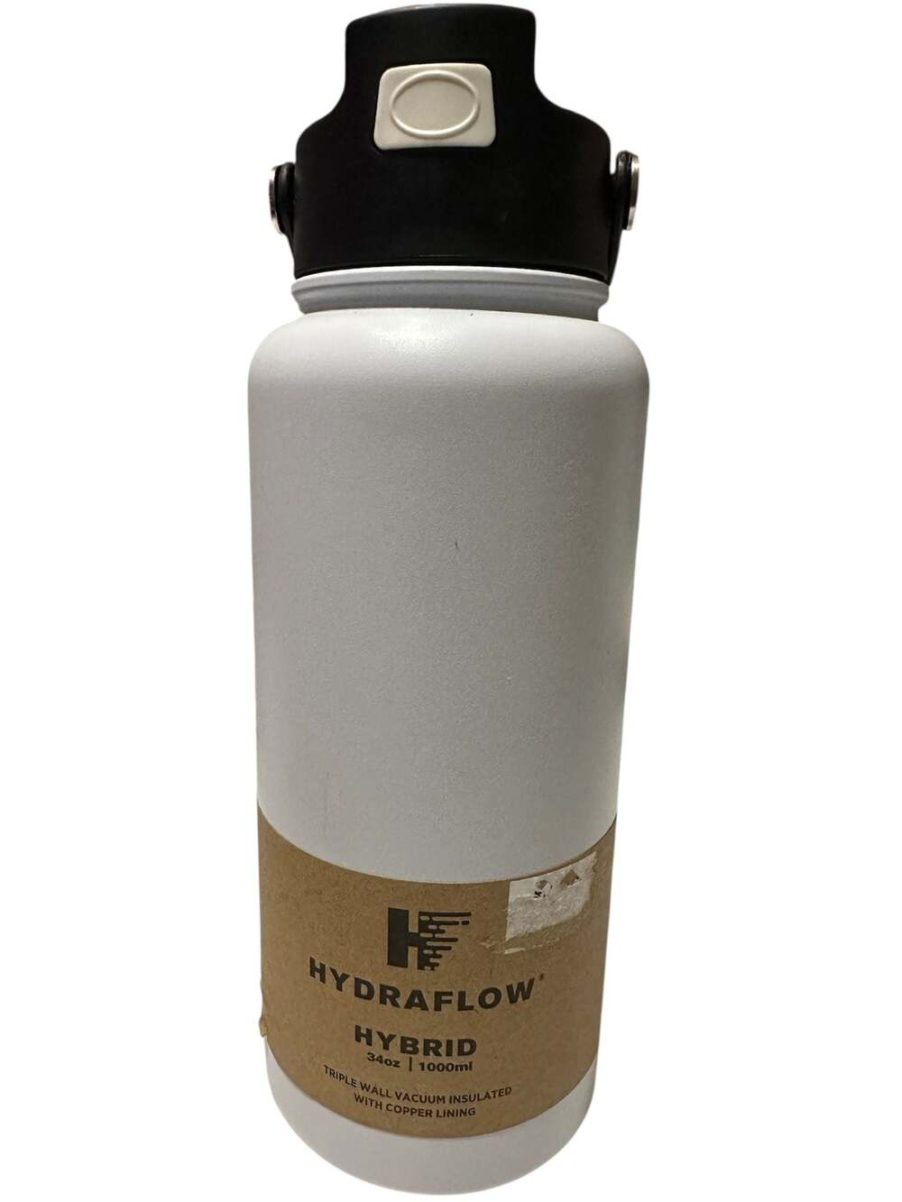 Hydraflow Hybrid 34 oz Triple Wall Vacuum Insulated Water Bottle with Flip Straw